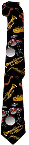 KWQDOZF Neuartige Krawatte für Herren mit Musikinstrumenten-Motiv, lustige Musik-Krawatten, Geschenke für Männer, Teenager und Jungen, modische Krawatte für Geburtstage, Weihnachtsfeiern