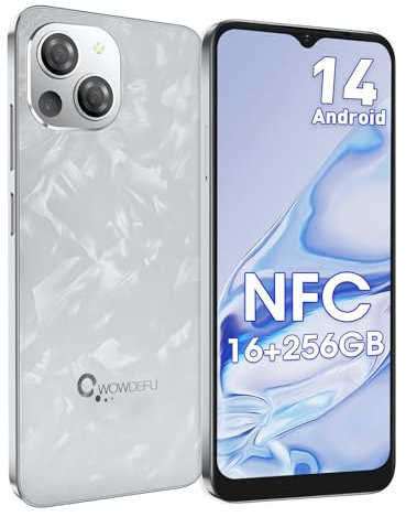 CWOWDEFU S18 4G Téléphone Portable (2024) - Smartphone Android 14, 16GO+256GO/1TO, Smartphone Débloqué 5100mAh, 48MP Caméra, 6.8 FHD incell, Téléphone Dual SIM 4G, Fingerprint/Face ID/GPS/NFC - blanc