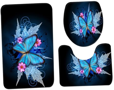 Anneome Ensemble De Tapis De Toilette À Motif 1 Ensemble/3 Pièces Tapis De Salle De Bain Moderne Confortable
