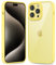 oakxco Thin Slim Clear case for iPhone 15 Pro Max, Transparent Hybrid Hard Shell Plastic & Soft Silicone Rubber Bumper, Non-Yellow Acrylic Protective Lightweight Cover for Women, Yellow