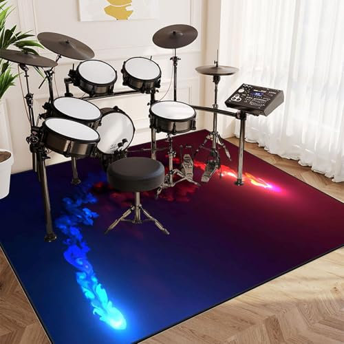 SZZEUOA Drumteppich 160 x 140 cm, Schlagzeug Teppich, Schallschutz Teppich, Schallschutzmatte, Rutschfeste Trommel Teppiche, Quadratische, für Bass Drum, Snare
