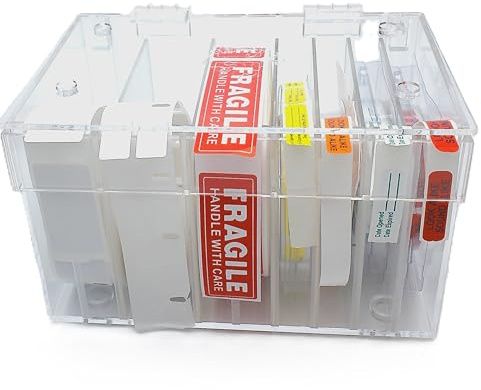 Adjustable Multi-Label Dispenser, Stack & Easy Peel Box (fit 5 to 10 Rolls), By Quality IZ