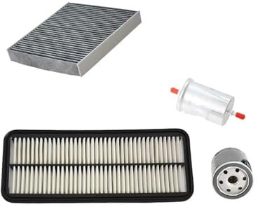 Filtre à Carburant Lot 4 Filtres pour LUXGEN 7 SUV 2.2T 2011-2018 MPV 2.0T 2013-2020 Kits De Filtres À Air Frais pour Habitacle De Moteur AC 16546MP100 élément de Filtre à Essence