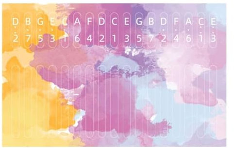 WAZUBC Kalimba Aufkleber für Anfänger, 17 Farbtöne Kalimba Aufkleber für Anfänger Bunte Kalimba Noten Aufkleber (Stil C)