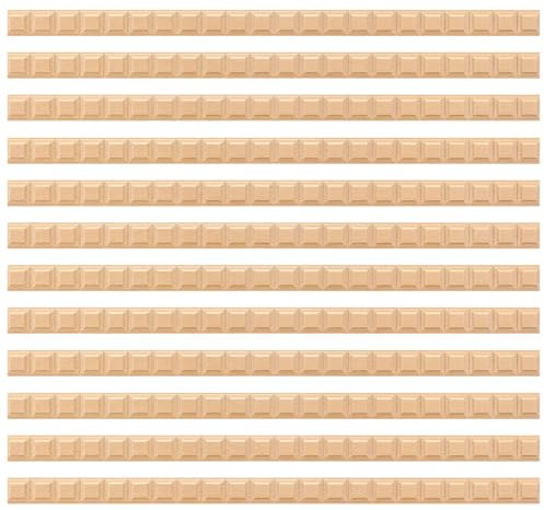 Nuanchu 12 Stück unlackierte 3D-dekorative Holzzierleisten, 40 cm, dekorative Holzleiste, niedliche DIY-Bordüre für Zuhause, Wand, Schrank, Regal, Fenster, Tür (Gitter)