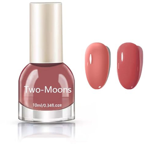 Peach Pink Nail Polish - Nude Nail Polish - Crystal Jelly Nail Varnish - Air Quick Dry Nail Art Polish No UV Light Needed - High Glossy Natural Pink Nail Varnish Foe Women Nail Art DIY