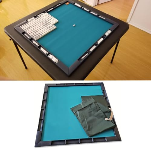 Accskzo Premium Mahjong Mat with Storage Pouch & Built-in Grooves– Convert Any Table into a Mahjong Gaming Station