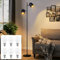 Kowanie Stehlampe Vintage Wohnzimmer Stehleuchte: Industrial Standleuchte 2 Flammig in Schwarz Gold Standlampe aus Metall E14 Schwenkbar inkl. 6 × 5W 2700K Leuchtmittel Leselampe für Schlafzimmer