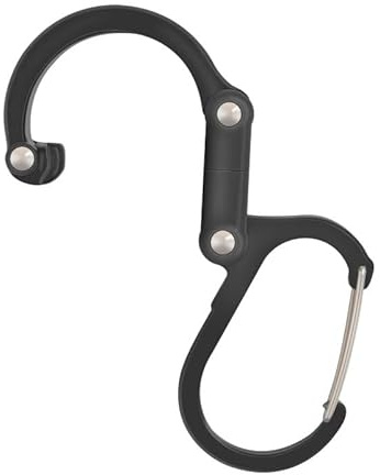 Aluminium Carabiner D-Ring Hook, Multi-functional Mountaineering Buckle for Outdoor Climbing, Camping, Foldable Design