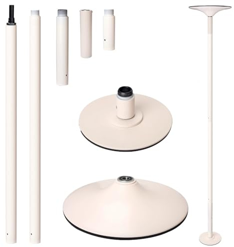 Barra Pole Dance Barra de Striptease Profesional de 2.8 m, Barra de Baile Estática Giratoria, Barra de Pole Dance Blanca para Casa, Dormitorio o Apartamento, Barra(2.825-2.95 m (9.3 ft-9.7 ft))