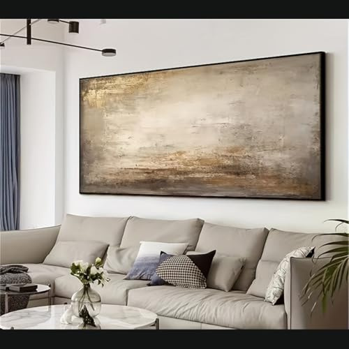 UUDEZO Gerahmtes, extra großes, farbenfrohes abstraktes Wandbild für das Wohnzimmer, Leinwandbild zur Wanddekoration (75 x 150 cm / (30 x 59 Zoll) / mit schwarzem Rahmen)