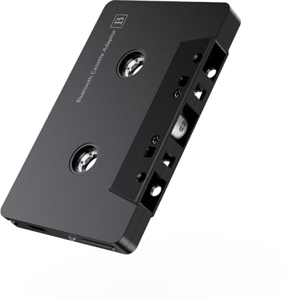 KitGody Wireless Bluetooth 5.0 Cassette Adapter for Car, Tape Deck Bluetooth Receiver for Music Streaming, Compatible with Smartphones Tablets MP3 for Vintage Vehicle Stereo - Black