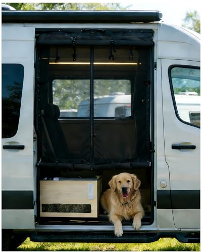 MELIPRON Van Bug Screen with Privacy Blackout Panel Fit for Mercedes Sprinter 2007-2025 High Roof Side Sliding Door, Magnetic Self-Closing Mosquito Net Fly Screen for Van Life Camping | 2007-2026, Mosquito Net with Blackout Privacy Panel, Magnetic Auto-Close, All-Season Side Door Fly Screen for Van Life