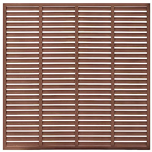 QJBSAVVA Lamellenzaun WPC 180x180 cm Braun - Stabiler Sichtschutzzaun für Garten und Terrasse - Robustes Zaunpaneel aus Holz-Kunststoff-Verbundwerkstoff für den Außenbereich