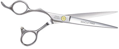 Olivia Garden SilkCut Pro Schere, 16,5 cm, Linkshänder, ultrascharfe, konvexe Stahlklingen, Scherenhülse im Lieferumfang enthalten