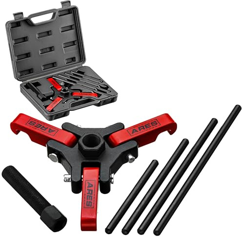 ARES 71002 - Harmonic Balancer Puller Set - Remove Damper Pulleys in Tight Engine Compartments Without Removing The Radiator - Storage Case Included
