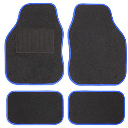 Safe Travel 27651 Universal-Automatten-Set für Linkslenker, Geschweißter Ferseneinsatz, Blaue Einfassung