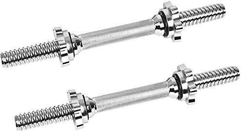 TekBox Komodo Spinlock Dumbbell 14 Inch Bar Set - 36cm Bars for 1 Inch Standard Plates Free Weights Weight Lifting Spin Lock Dumbells (14 Inch)