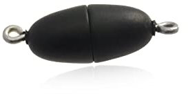 Magnetverschluss Creative-Beads, Olive, 14x6,5mm schwarz matt Made in DE, Schmuck Halsketten Armbänder selber machen