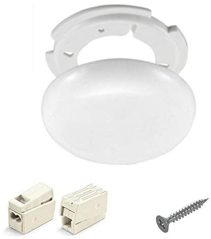 Lampen Abzweigdosen Verteilerdose Baldachin weiß Ø 130 superflach Decken Abdeckung mit Montageset und Anschluss Klemmen