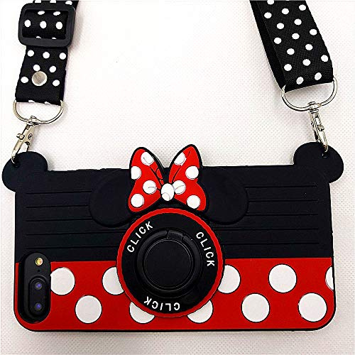 OMOWOOD for iPhone SE 2022 Case iPhone SE 2020 Case iPhone 8 Cover iPhone 7 iPhone 6S 6 Cases Cute 3D Camera with Kickstand Rotating Ring Grip Holder Teens Girls Women SE 2nd 3rd Gen Silicone Cover