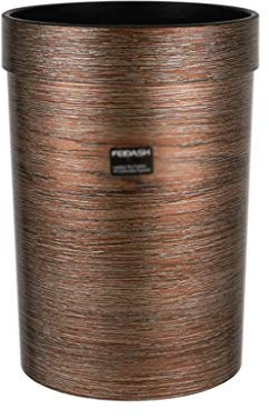 MYBA Abfalleimer im Retro-Stil, Holzimitat, für Zuhause, Wohnzimmer, Mülleimer im antiken Stil, klassischer Abfalleimer aus unbedecktem Holz (Farbe: Holzmaserung, Größe: 10 l)