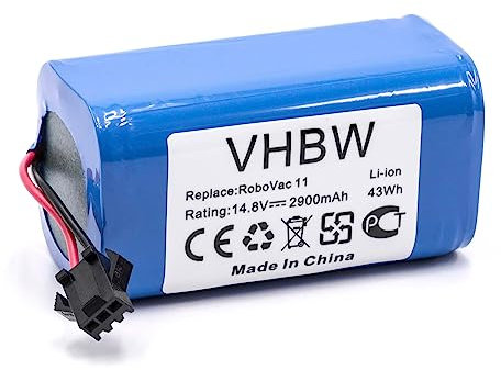vhbw 1x Akku kompatibel mit Eufy RoboVac 15T, 11S, 30C Max, 35 C, 15C Max Saugroboter (2900 mAh, 14,8 V, Li-Ion)