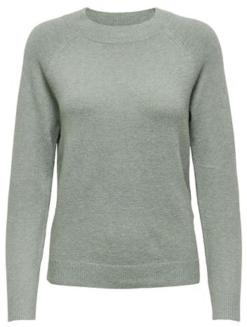 ONLY Damen Basic Strickpullover | Einfarbiger Knitted Stretch Sweater | Langarm Rundhals Shirt ONLRICA, Farben:Mint, Größe:40