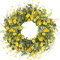 Sggvecsy Yellow Daisy Wreath 24 Inch Spring Wreath Summer Wreath Fake Silk Floral Wreath with Green Eucalyptus Leaves for Front Door Window Wall Farmhouse Decor