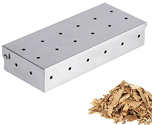 Latauar Smoker Box for BBQ Grill Wood Chips, Top Meat Smokers Box in Barbecue Grilling Accessories
