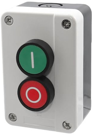 WITTKOWARE IP65 Drucktaster mit Aufputz-Gehäuse, 10(6) A/400V~, 1 Schließer/1 Öffner Schaltkontakt, Tastenfarben grün/rot