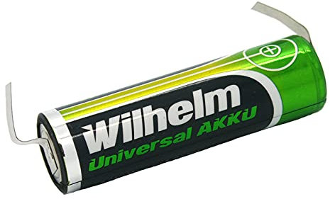 1 x AA Mignon AKKU LÖTFAHNE U-Form U Wilhelm Universal Batterien wideraufladbar 1,2 V HR6