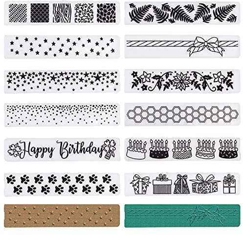 GLOBLELAND 12 Stück Blumen Prägeschablone Kunststoff Prägeordner Kunststoffschablonen Formen Werkzeuge für DIY Handwerk Scrapbooking Fotoalbum Kartendekoration