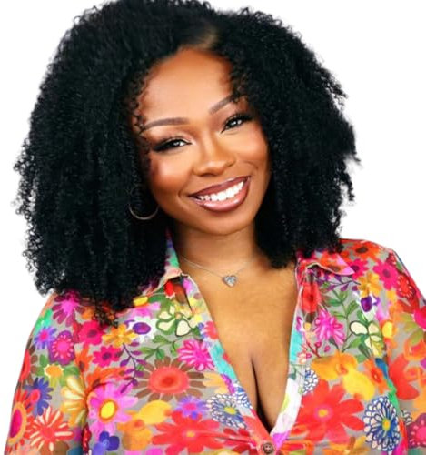 Afro-Perücke, Damen, brasilianische Perücke, kurz, lockig, Afro, Damen, echtes Haar, Echthaar, für schwarze Frauen, 35,6 cm