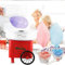 Willonin Zuckerwattemaschine, Retro Trolley Mini-Zuckerwattemaschine, geeignet für Familie, Party, Festival, Vergnügungspark Europäischer Standard 31 * 31 * 30cm (rot)