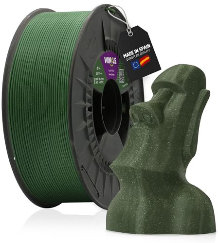 WINKLE PLA HD Glitter Filament 1.75mm Militärgrün, 300g Spule, 3D Drucker Filament Kompatibel mit FDM Druckern, 3D-Druckmaterialien, Maßgenauigkeit +/- 0.05mm, Leicht zu Bedrucken