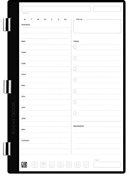 Rocketbook Pro Daily To Do Page Pack Scannable Seiten für To-Do-Listen und Agendas Schreiben, Scannen, Löschen, Wiederverwenden, 20 Blatt Executive Größe: 17, 1 x 10, 73 cm, AXSF6-E-K, Weiß