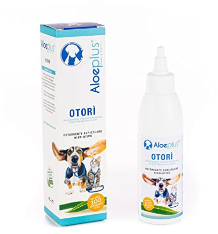 Aloeplus Otorì Ear Cleaner for Dogs and Cats, 125 ml, 100% Natural Aloe Arborescens Organic, Tea Tree Oil, Soothing and Soothing Effect Against Itching Dog (Pack of 1)