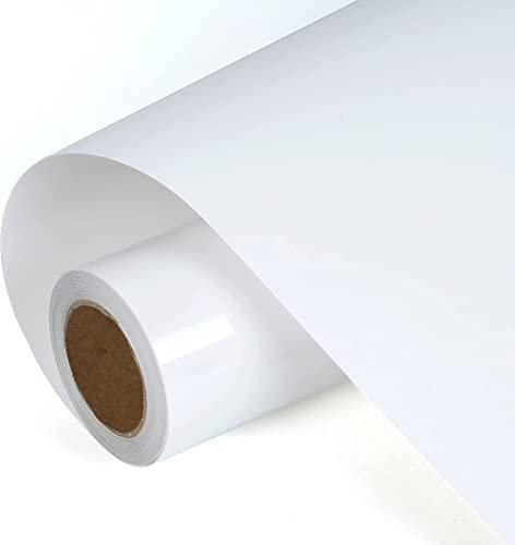 Plotterfolie Textil, 30.5cm x 152cm Flexfolie Plotter Textil für Cric und Stutzenund Silhouette Cameo, Verwendet in DIY-T-Shirt-Kleidung und Anderen Stoffen, Einfach zu Schneiden und zu Jäten (Weiß)