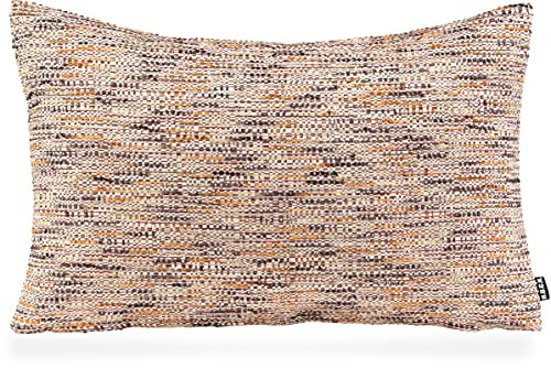 H.O.C.K. Bella Flokati Kissen inkl. Füllung Dekokissen Zierkissen Größe (60x40cm, orange beige)