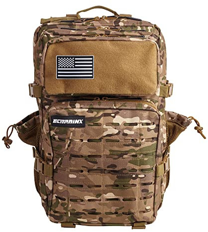 ELITRAINX V2 45L Mochila Táctica Repelente al Agua con Compartimento Zapatillas y Portatil, Cabina Avión Viajes, Cremallera Impermeable Oxford 1000D por ELITEX TRAINING (Camuflaje)