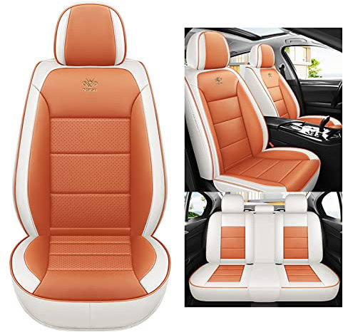 nenyan Autositzbezüge Komplett Set Universal | Schonbezüge für Volkswagen Passat B6 Golf 4 Golf 5 Passat B5 Golf 7 Tiguan Polo Golf Mk4 Passat B8 VW Golf 6 | Auto Sitzbezüge Orange