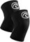 Rehband Benda per ginocchio Powersport, fascia per ginocchio per Cross Fit e allenamento pesante in neoprene da 5 mm, Colore:Argento/Nero - 1 Paio, Misura:XS