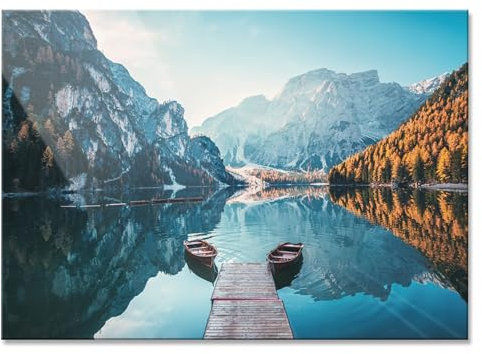 Primus Print - Wandbild Glasbild - Acrylglas Wanddeko Bild für Schlafzimmer, Wohnzimmer, Büro, Praxis - Wandbilder Dekoration - Wand Kunstdruck - inkl. Montage (Acryl, See 84,1x59,4 cm)