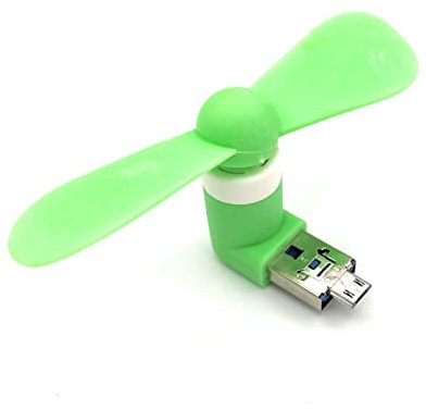 Promotech Mini USB Ventilator für Handy Laptop Tablet PC (Green)