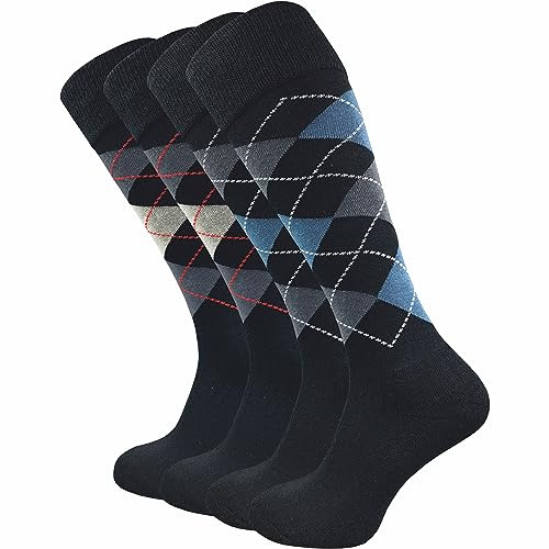 GAWILO warme Kniestrümpfe für Damen & Herren (4 Paar) | lange Socken mit Komfortbund | ideal auch als Reitsocken mit gepolsterter Sohle