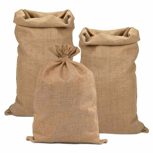 Sac Toile de Jute,3 Pièces Sac en Toile de Jute 60 x 100 cm,Sac Pomme de Terre Jute pour Le Stockage des Aliments,Le Jardinage