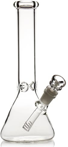 Glass Bong with Spiral Filter – 14.5mm Glass Pipe Bowl, 19.3oz Water Pipe for Smoking | Hookah Accessories Included