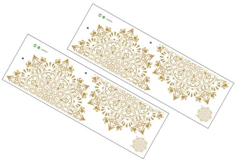 Homoyoyo 2stücke Goldene Mandala Wandtattoo Selbstklebend Pvc Aufkleber Dekorative Wandaufkleber Für Schlafzimmer Wohnzimmer Küche Büro Fenster