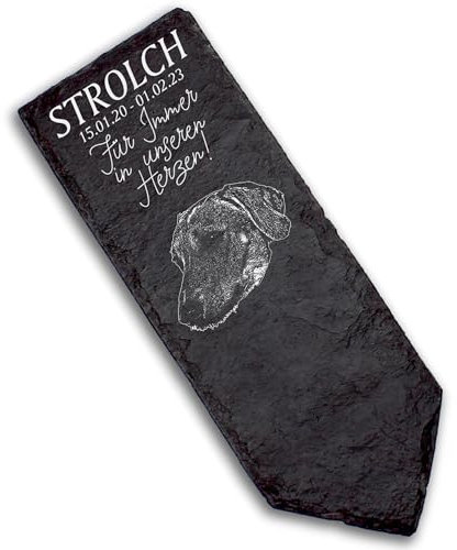 DEKOLANDO Grabstecker Grabschmuck Grabstein - Sloughi - Personalisiert Grab Deko 22x8 Grabdekoration